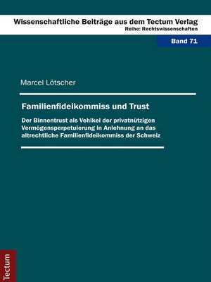 cover image of Familienfideikommiss und Trust